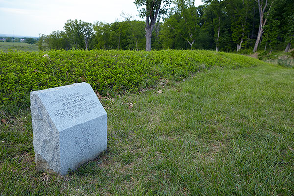 Marker noting where the 24th Michigan collected on the night of July 1 and served on July 2 and 3 at Gettysburg. Image ©2015 Look Around You Ventures, LLC.